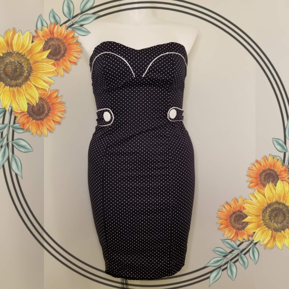 Strapless 2020 Summer polka dot dress